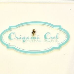 Origami Owl Gold Rose Necklace Bracelet Charm